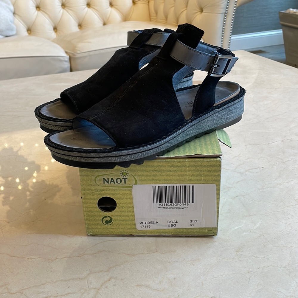 NAOT Verbena suede and leather sandals size 41